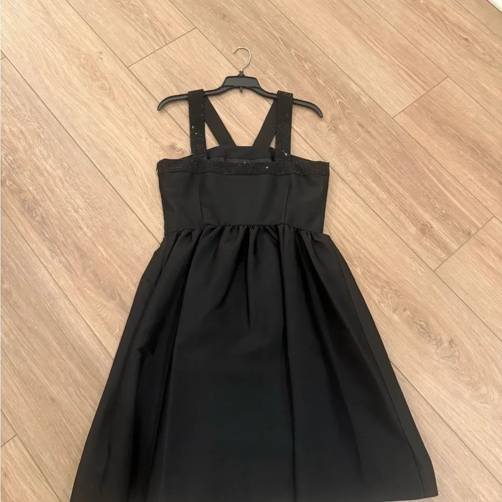 Kate Spade ‘Pave Fit and Flare’ Black Formal Dress with gemmed bow ~ Size: 8